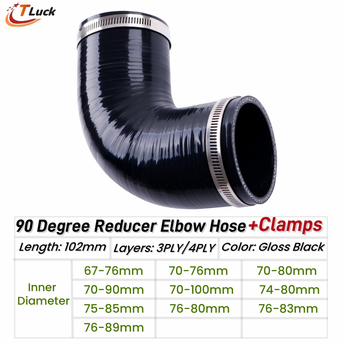 Pipe Clamp Bar - 1PC 90 Degree Elbow Reduce Silicone