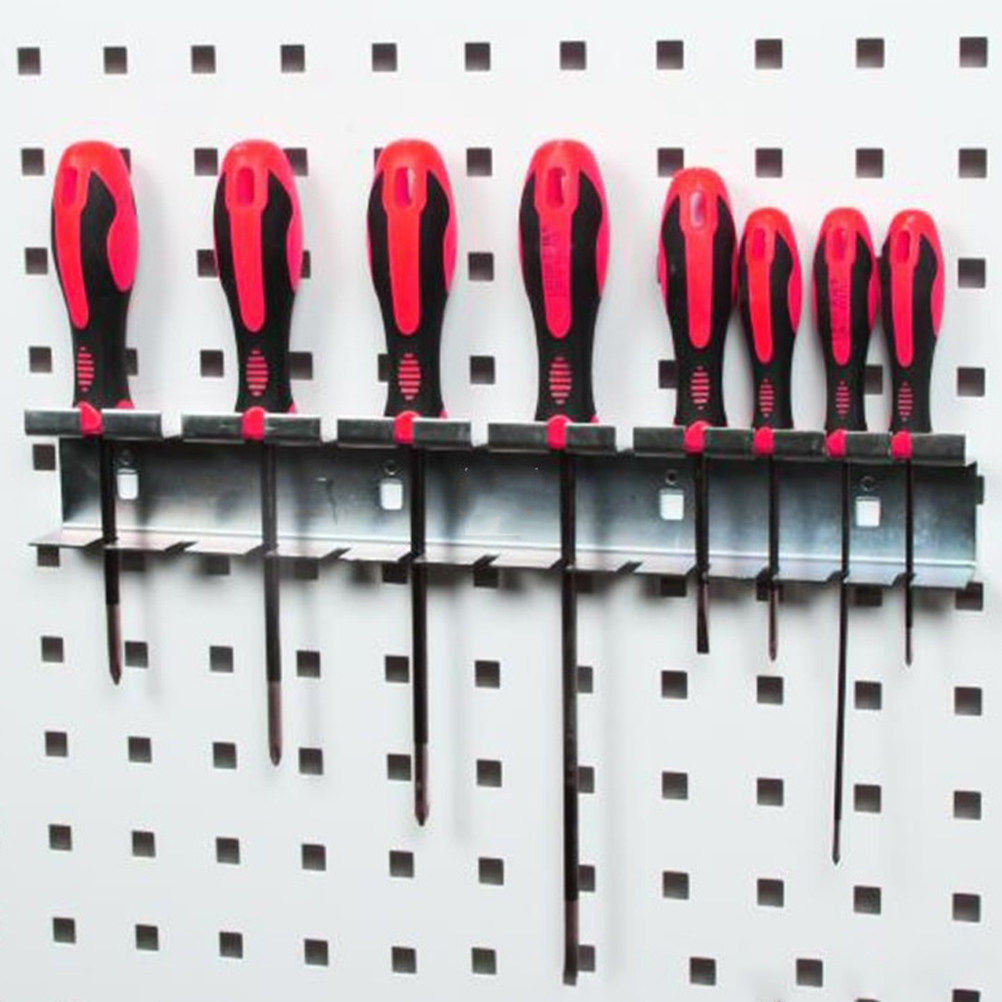 Workshop Tools Holder - Pegboard Screwdriver Organizer Heavy Duty Steel