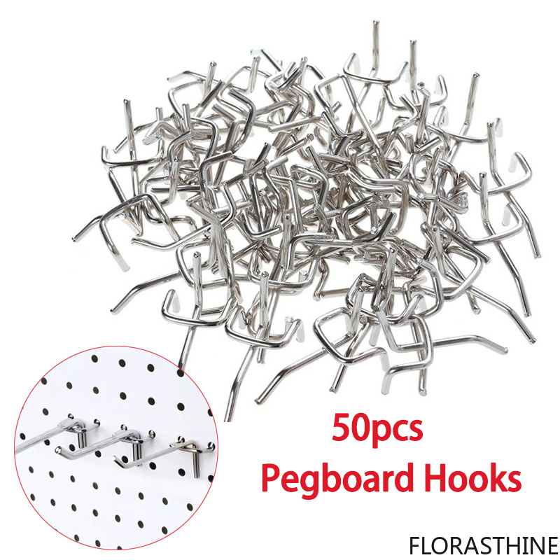 Workshop Tools Display - 50PCS Peg Board Hooks Pegboard Hooks