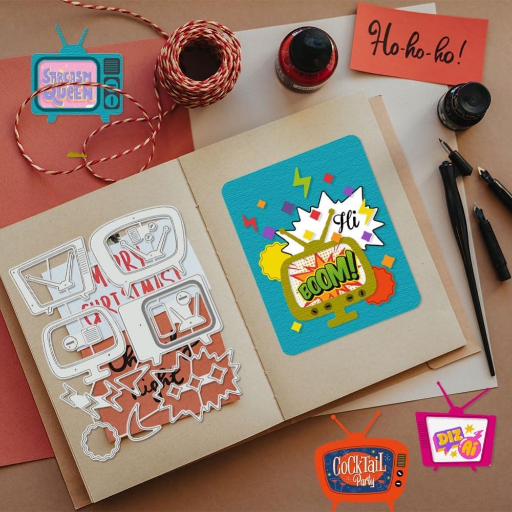 Retro TV Cutting Dies Stencils - Tap Die Set recension och pris
