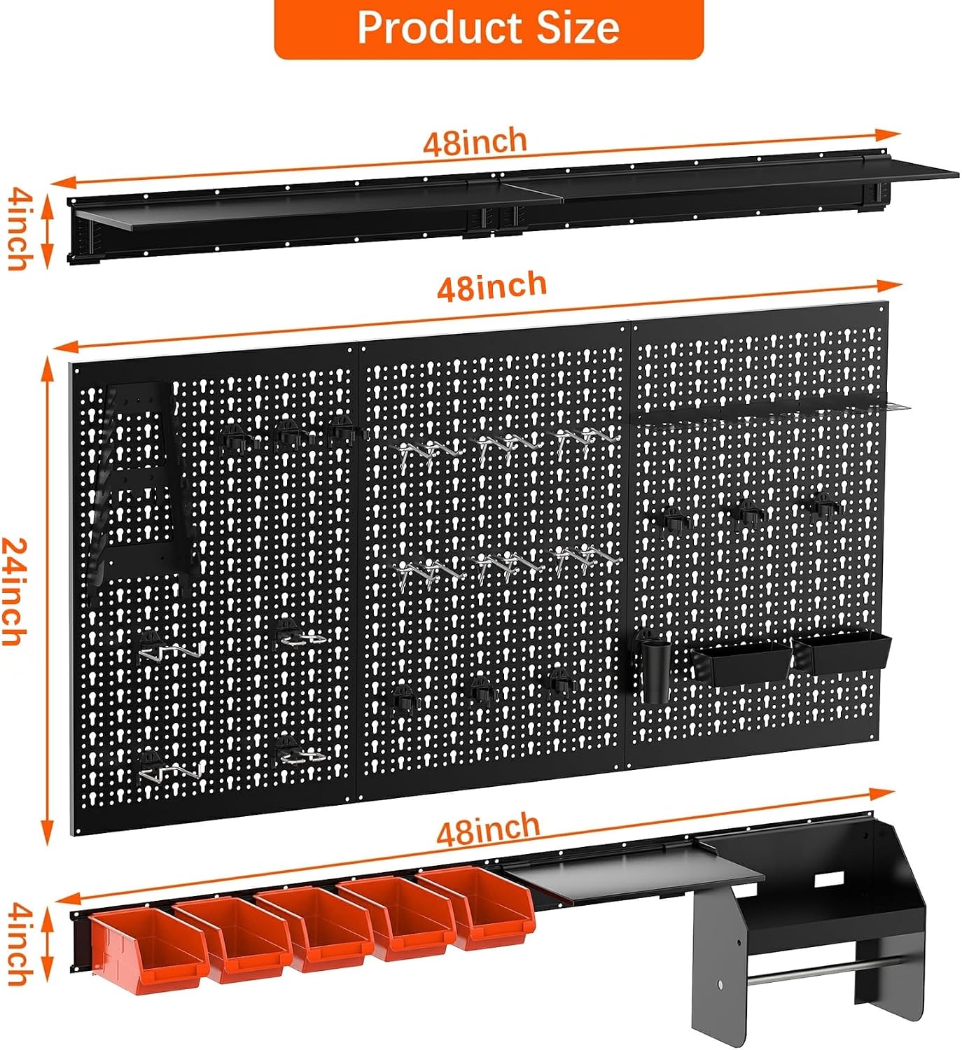 Metal Pegboard Wall Organizer  - Workshop Tools Display recension och pris
