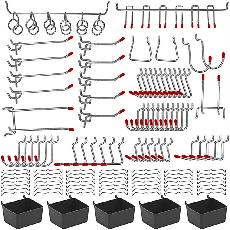 114 Pcs Pegboard Hooks Set Met - Workshop Tools On Wall recension och pris