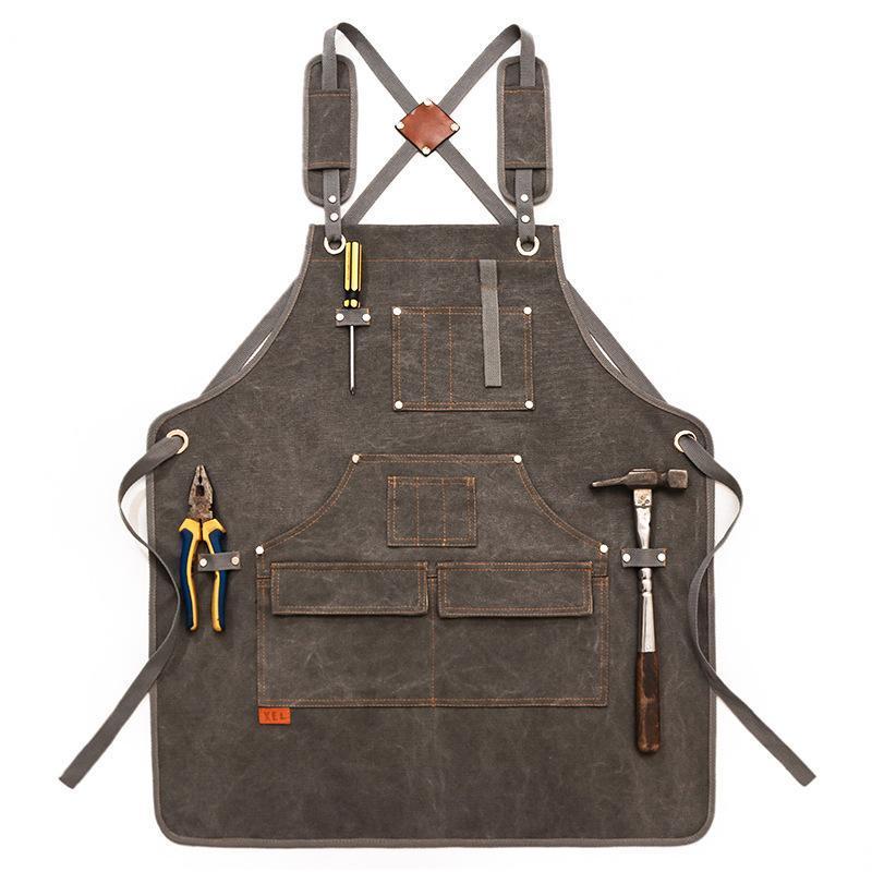 Canvas Apron With Printed Logo - Workshop Tools Logo recension och pris