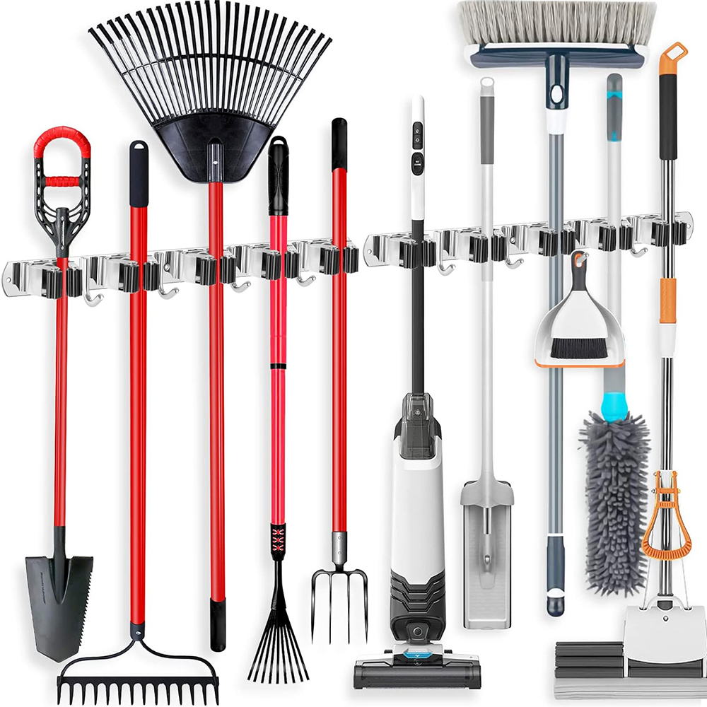Stainless Steel Mop and Broom  - Workshop Tools On Wall recension och pris